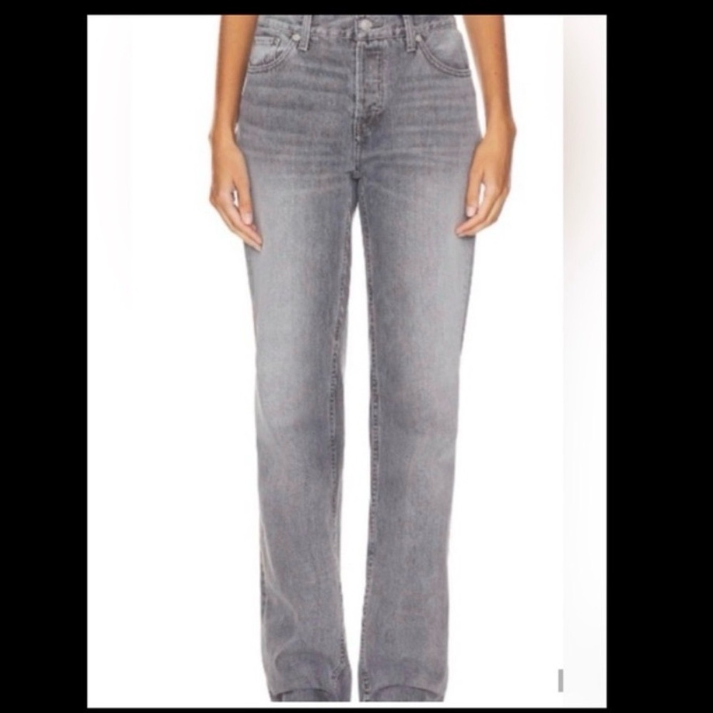 Rock & Republic Straight-Leg Jeans in Gray Wash sz 8